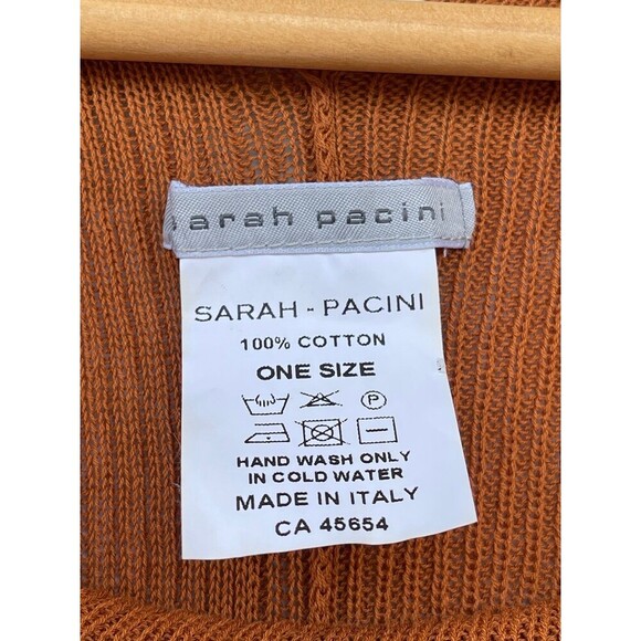Sarah Pacini Sleeveless Sweater Vest – Rust Orange Knit, One Size (17″ P2P) - Picture 2 of 6